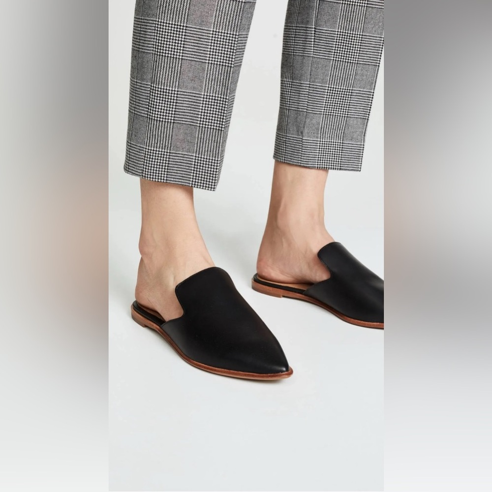 Madewell The Gemma Mule in Black Leather, Size 8